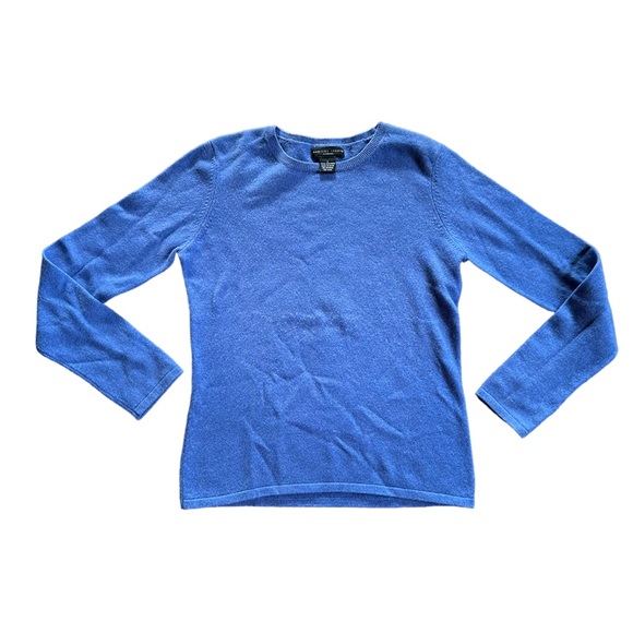 Madison Studio Cashmere Womens Small Blue 100% Cashmere Crew Neck Sweater - Picture 1 of 5